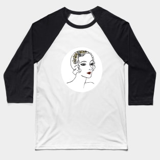 Vintage artdeco lady Baseball T-Shirt